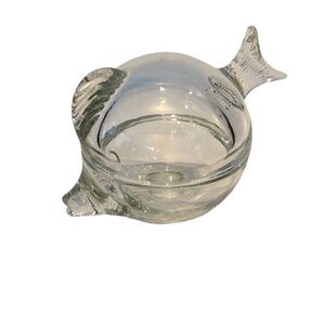 Vintage Anchor Hocking Clear Glass, Fish Crystal‎ Trinket